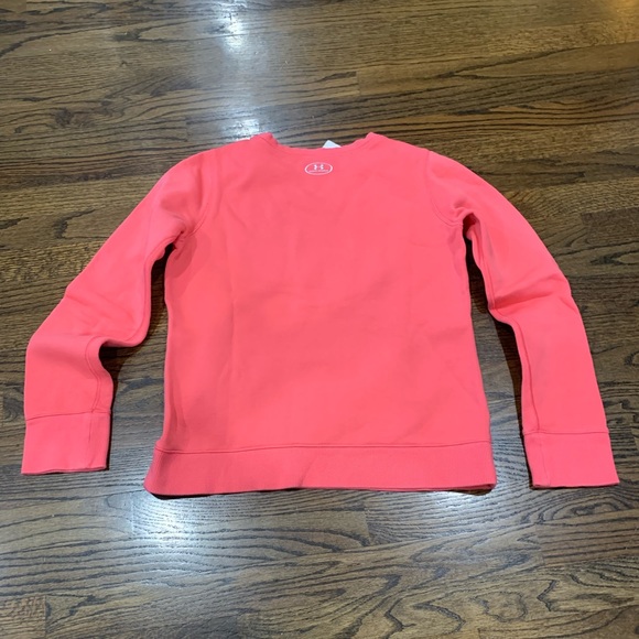 Like New Under Armour Crewneck Sweatshirt Coral Red Youth XL - Picture 5 of 6